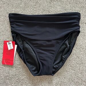 Magicsuit‎ Black Shirred Brief Bikini Bottom Size 14